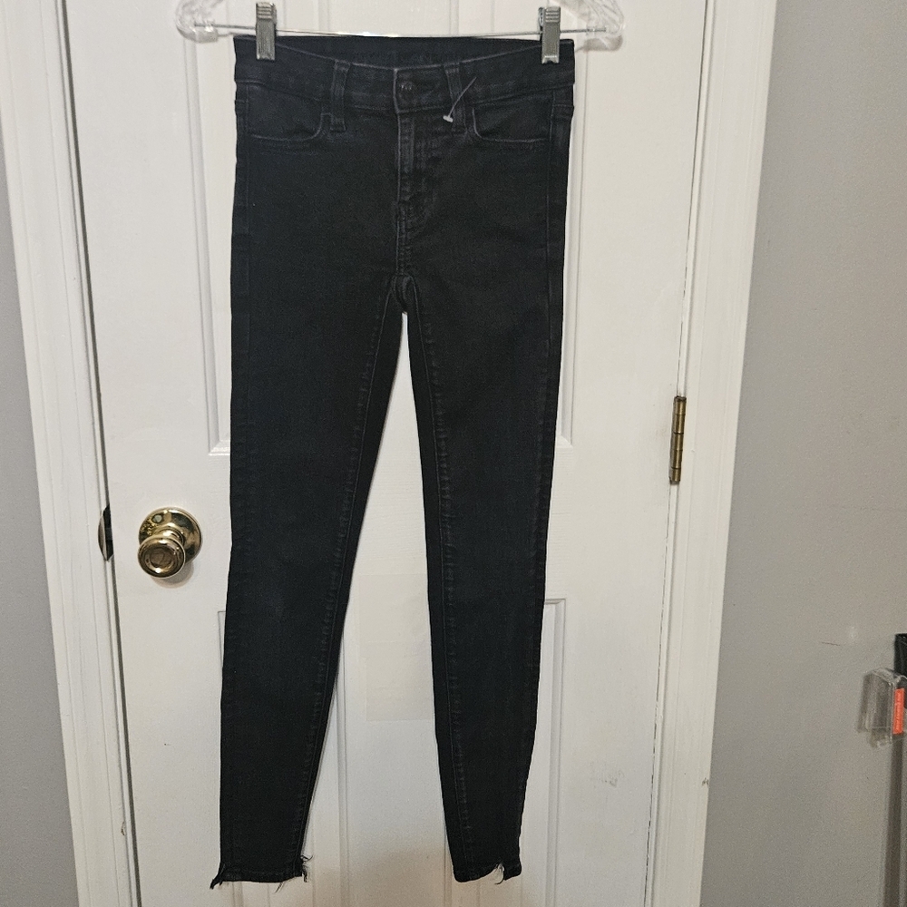 American Eagle Black High Rise Jeggings 000 Next Level Stretch